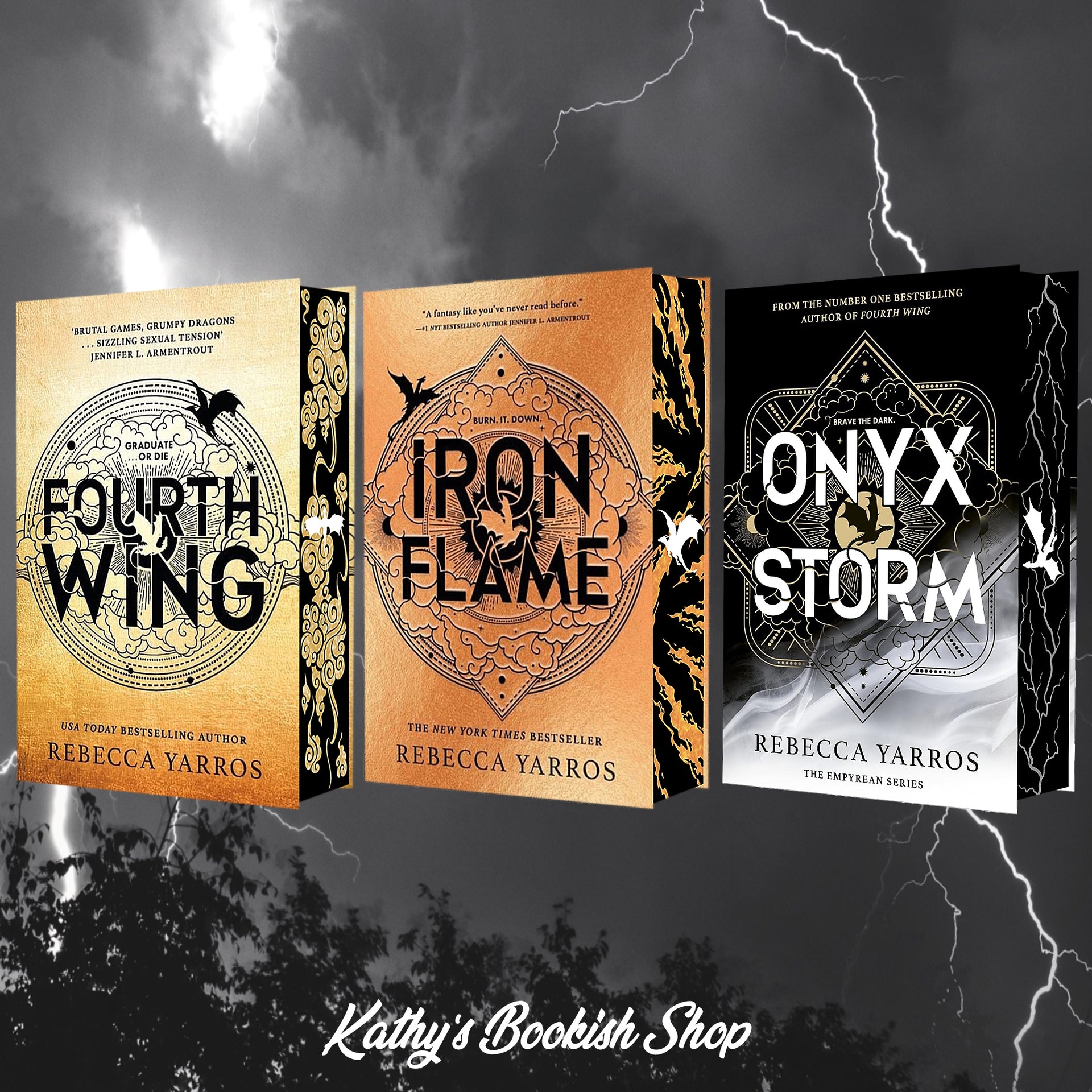 PREORDER SET Fourth Wing/ Iron Flame/ Onyx Storm – Kathy