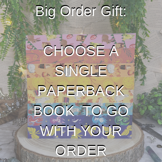 Add the Paperback Book you choose as a Note to the Order :)