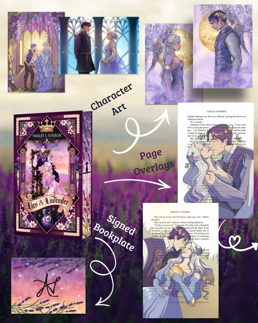 PREORDER - SIGNED BOOKPLATE + ART + OVERLAYS Lies & Lavender