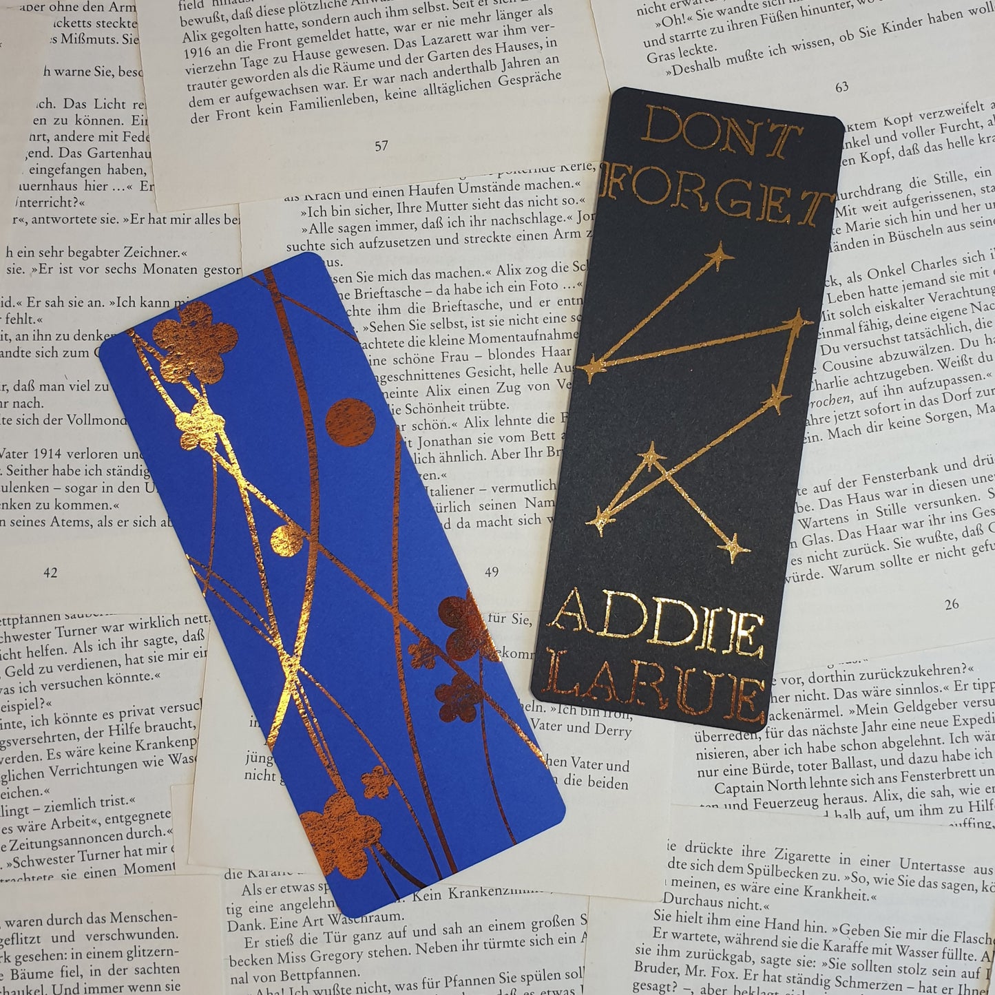 Foiled Addie LaRue inspired Bookmark