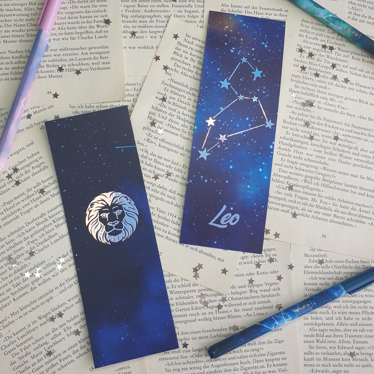 Leo - Holo Vinyl Star Sign/ Zodiac Sign Galaxy Bookmark