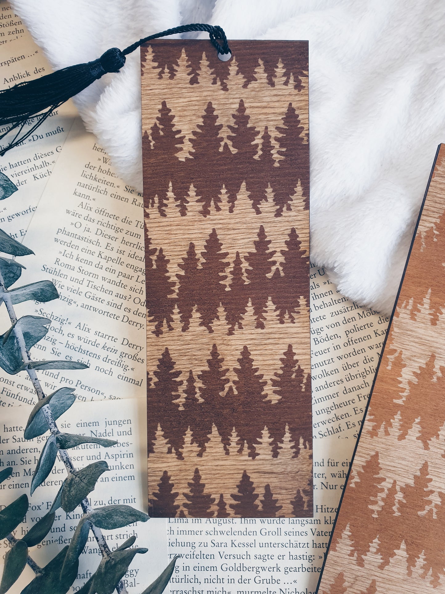 Misty Forest Wood Bookmark