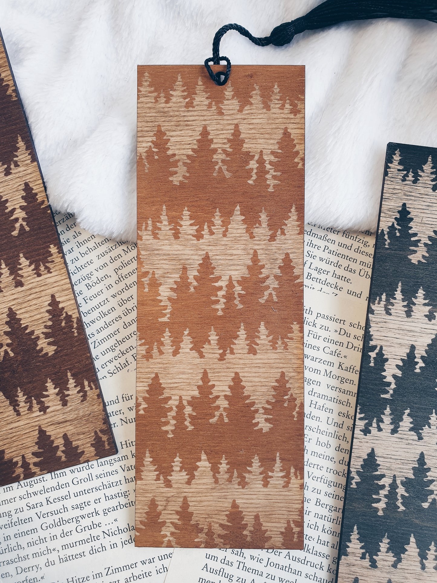 Misty Forest Wood Bookmark