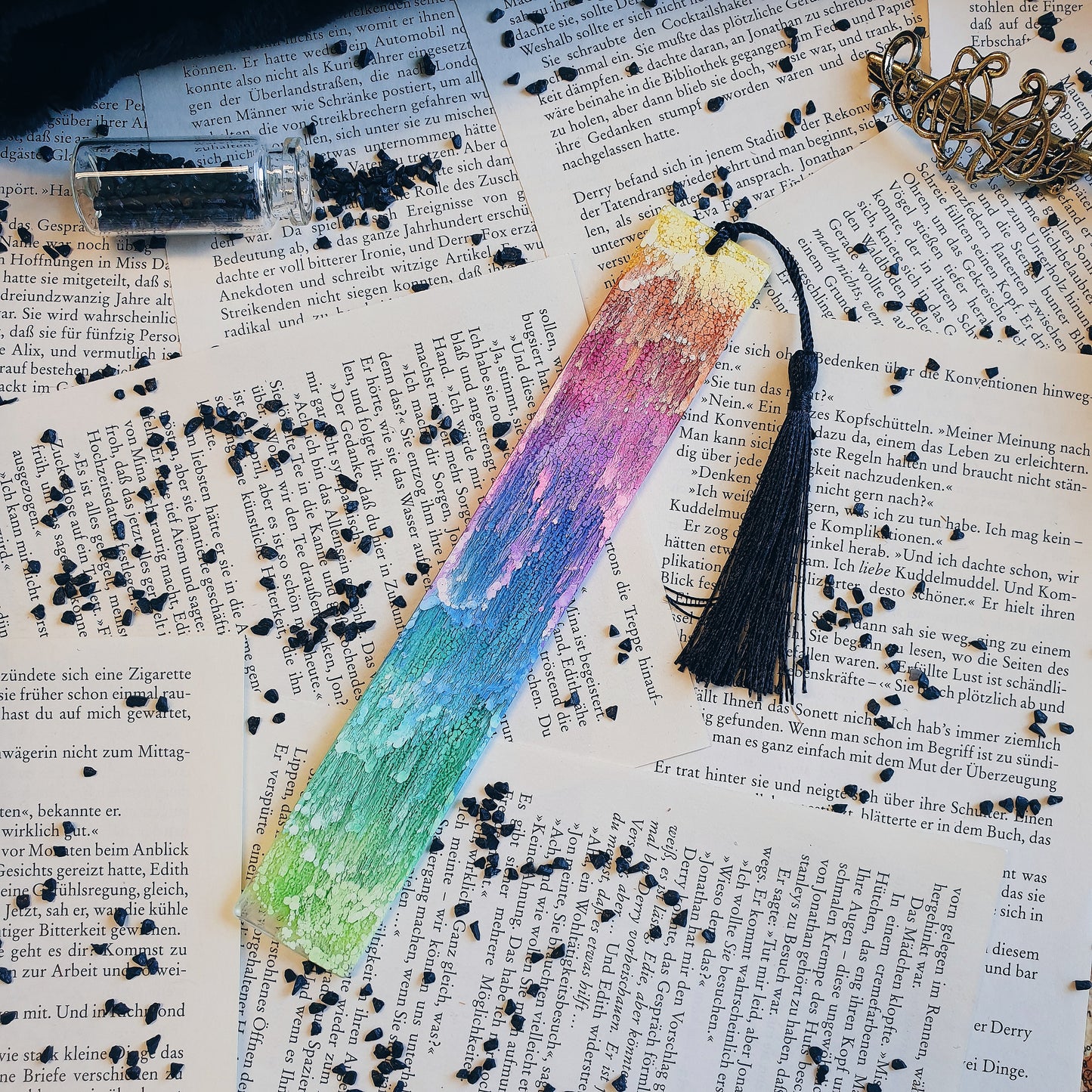 Rainbow Resin Bookmark - Ready Made