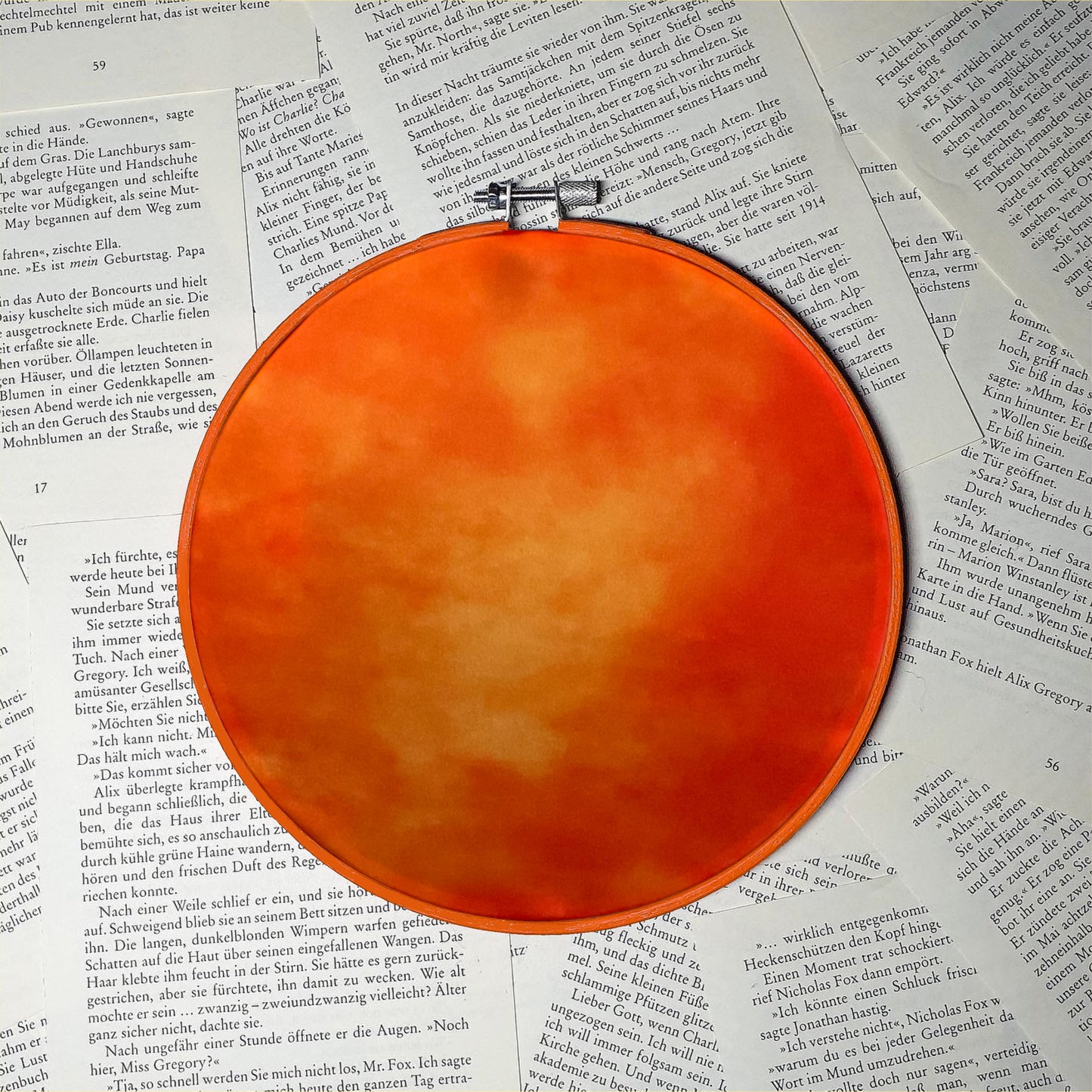 Lava Watercolor Satin Pin Hoop